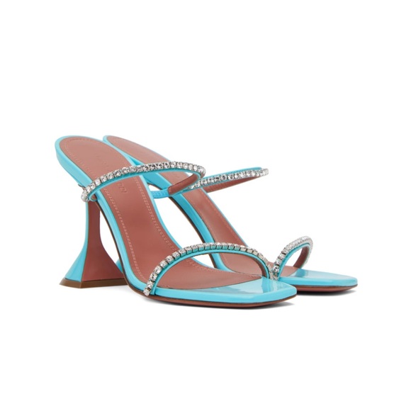 Amina Muaddi Shoes - AMINA MUADDI Blue Gilda Sandal NWT